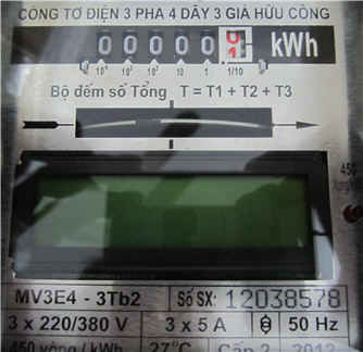chỉ số công tơ điện 3 pha cơ điện tử chỉ số công tơ điện 3 pha cơ điện tử